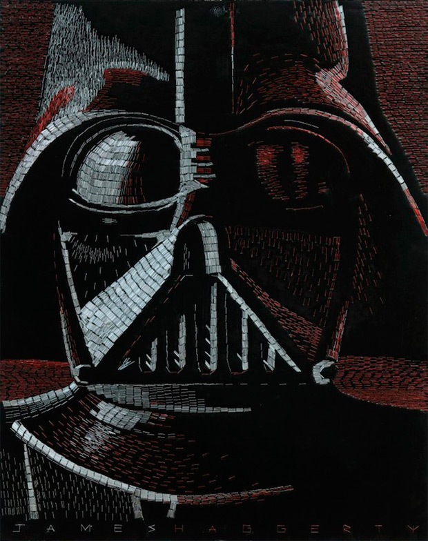 Mosaicos creados con miles de grapas del artista James Haggerty