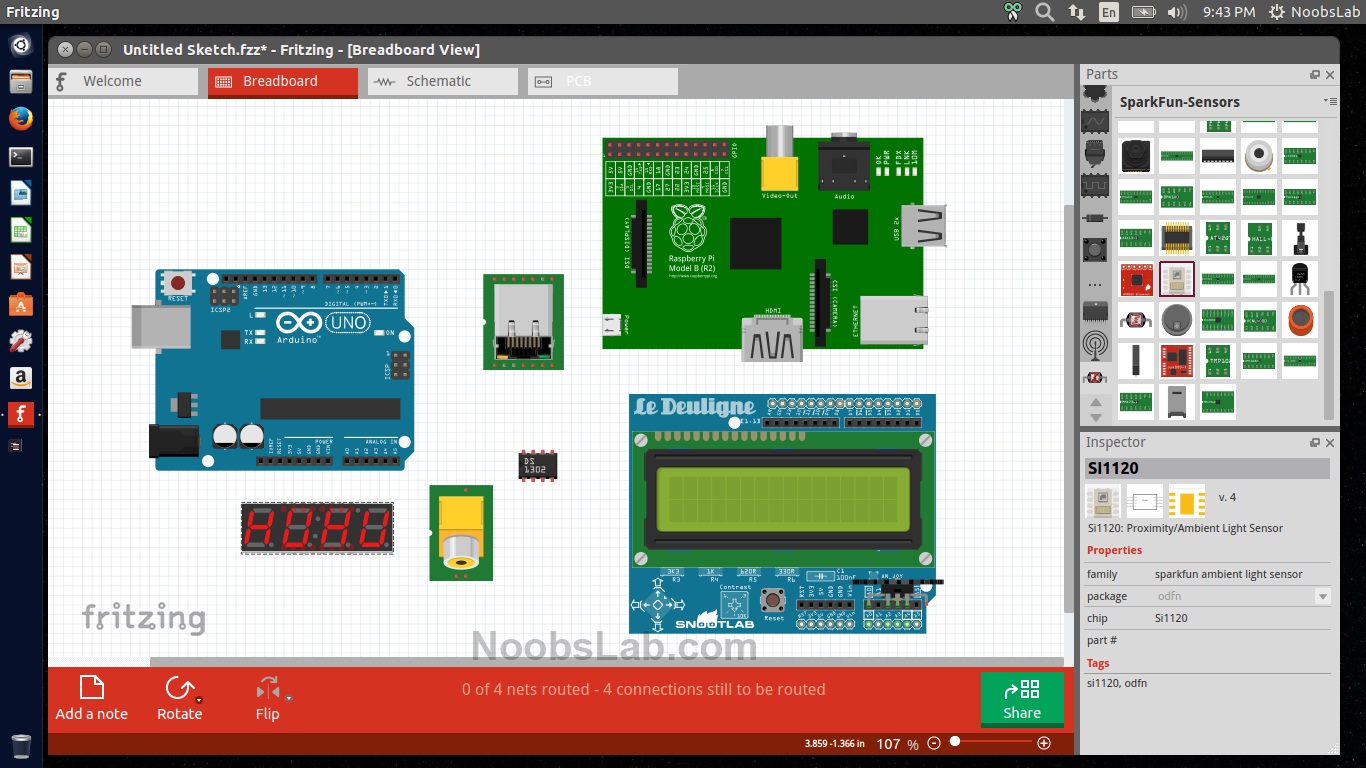 Materia hardware Electronics, Fritzing está disponible para Ubuntu / Linux Mint