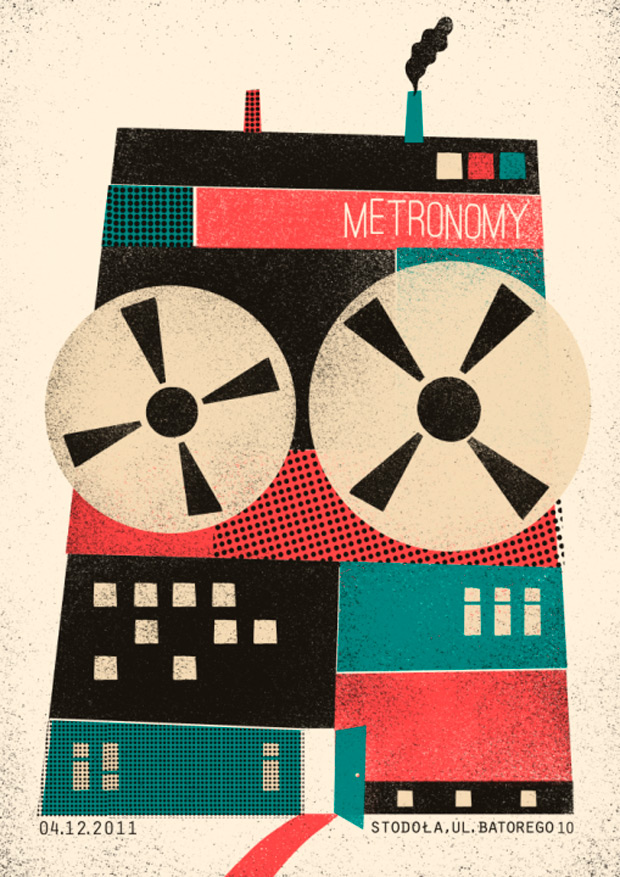 Los interesantes carteles 'retro' para conciertos musicales de Dawid Ryski