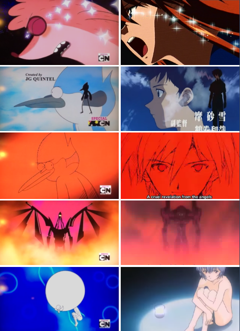 " Regular Show " de Cartoon Network hace parodia/homenaje  a " Evangelion "