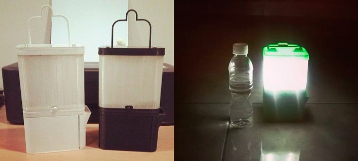 Lámpara que funciona con sal y agua